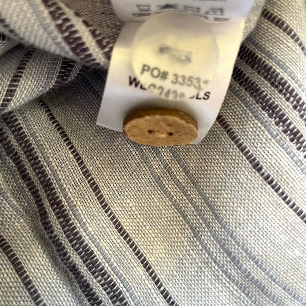 Faherty XS Linen Button Front Stripe Skirt Elastic Waist Coastal Classic Preppy - Picture 6 of 8